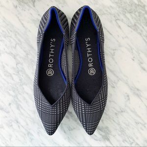 Rothy’s Point - size 7 - Black Glen Plaid